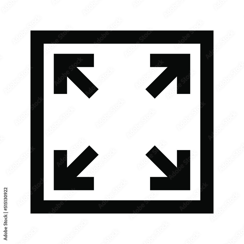 Full screen icon. expand view, vector illustration Full screen icon. expand view, vector illustration