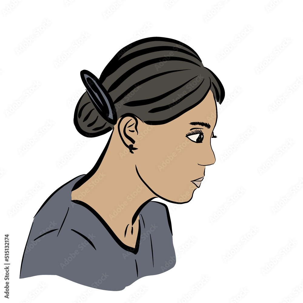 Indian. korean. Asian.
portrait of middle-aged woman. hairstyle. illustration Indian. korean. Asian.
portrait of middle-aged woman. hairstyle. illustration