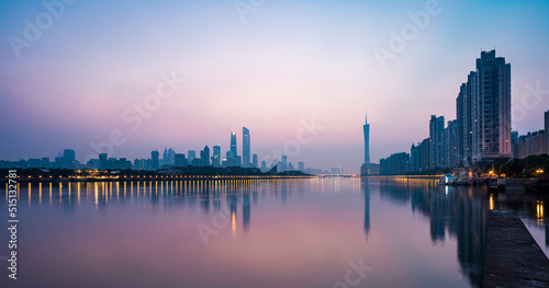 At midnight blues  Guangzhou city skyline
