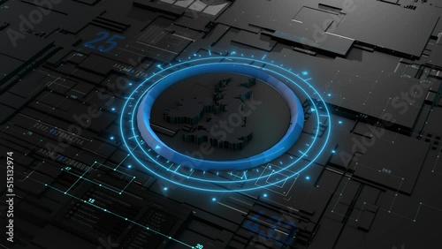 Futuristic  United Kingdom technologically. Futuristic Digital Map of UK. 3D rendering
