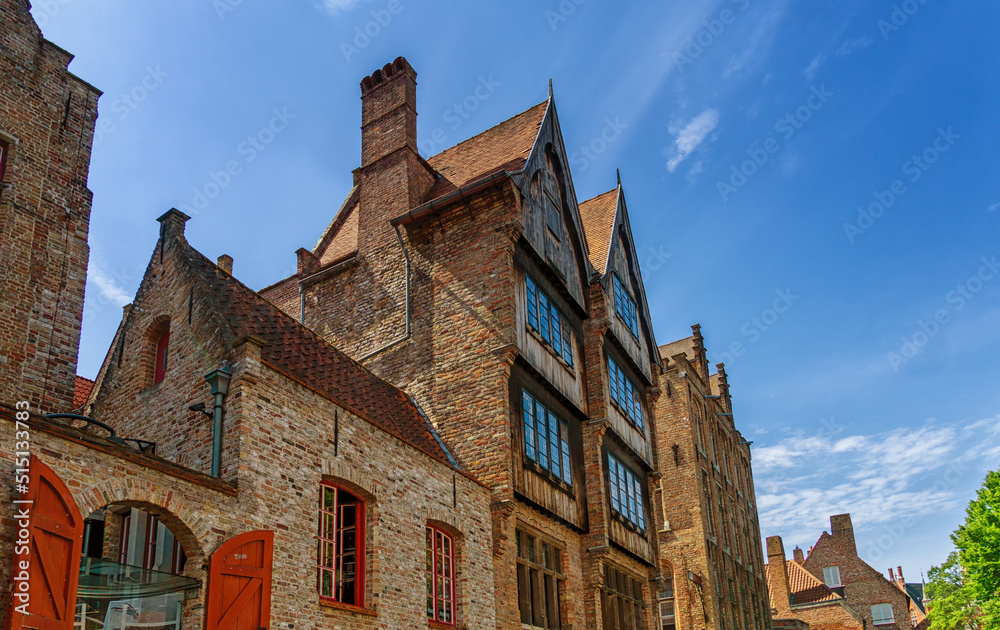 Historic facade of Bruges in Belgium