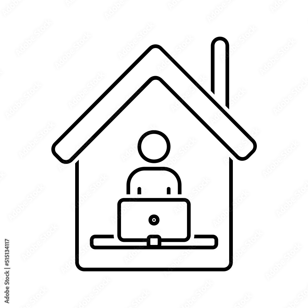 Black line icon for Home office Black line icon for Home office