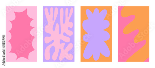 Vector backgrounds in groovy psychedelic style - abstract backdrops and design templates