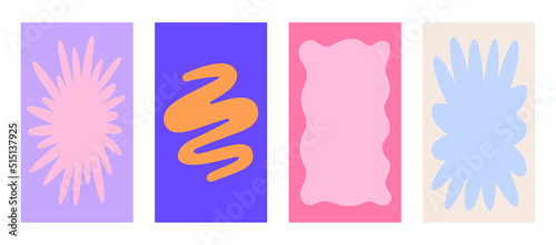 Vector backgrounds in groovy psychedelic style - abstract backdrops and design templates