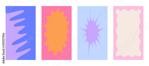 Vector backgrounds in groovy psychedelic style - abstract backdrops and design templates