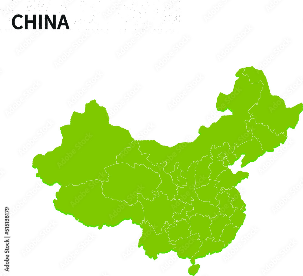中国/CHINAの地域区分イラスト