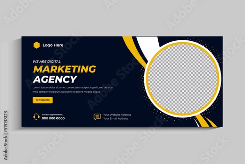 Creative corporate business digital agency for social media post cover banner template