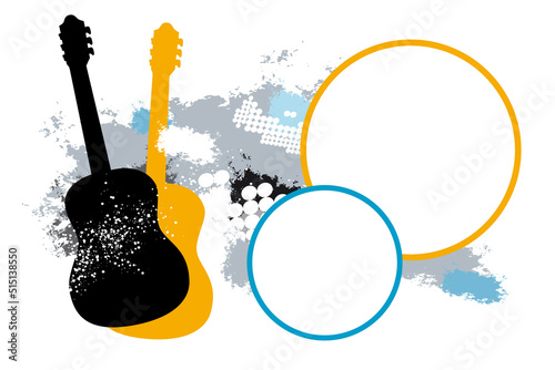 Musik graphic with guitar and text buttons.
