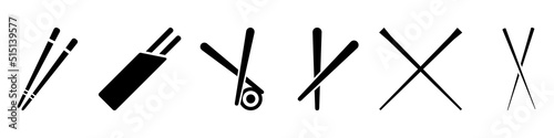 Sticks vector icon set. sushi illustration sign collection. Chinese food symbol.