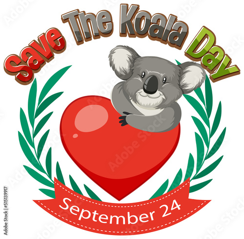 Save the koala day banner design photo