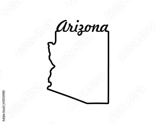 US state map. Arizona outline symbol. Vector illustration