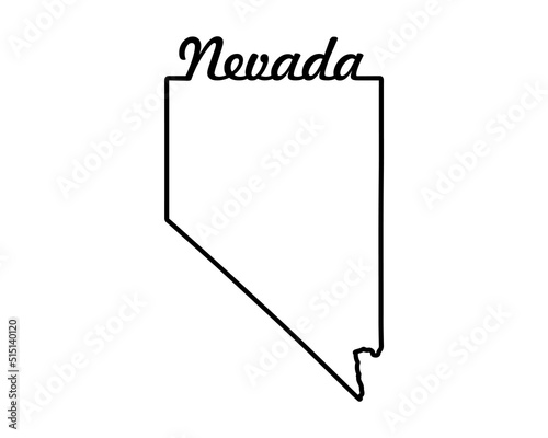 US state map. Nevada outline symbol. Vector illustration