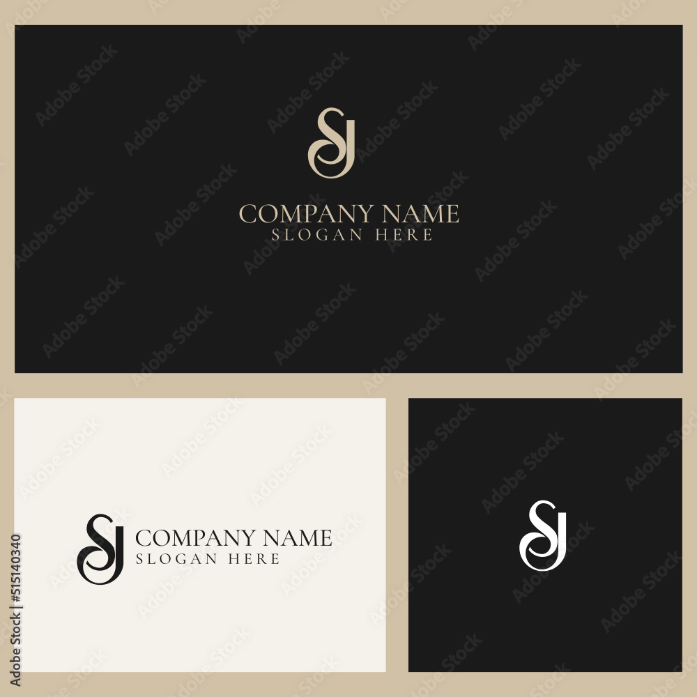 S J Monogram Logo vector Stock Vector | Adobe Stock