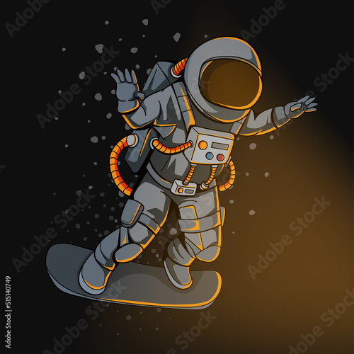 Floating Astronaut in the space. Spaceman.