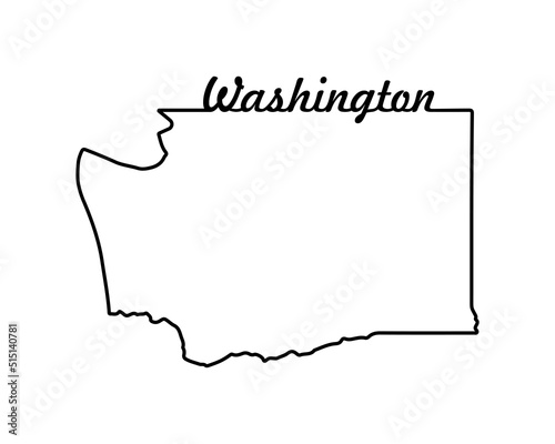 US state map. Washington outline symbol. Vector illustration