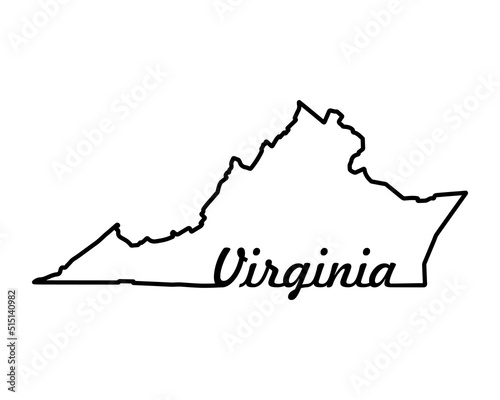 US state map. Virginia outline symbol. Vector illustration