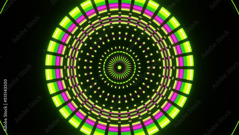 Disco pulsation of multi-colored circles VJ Loop