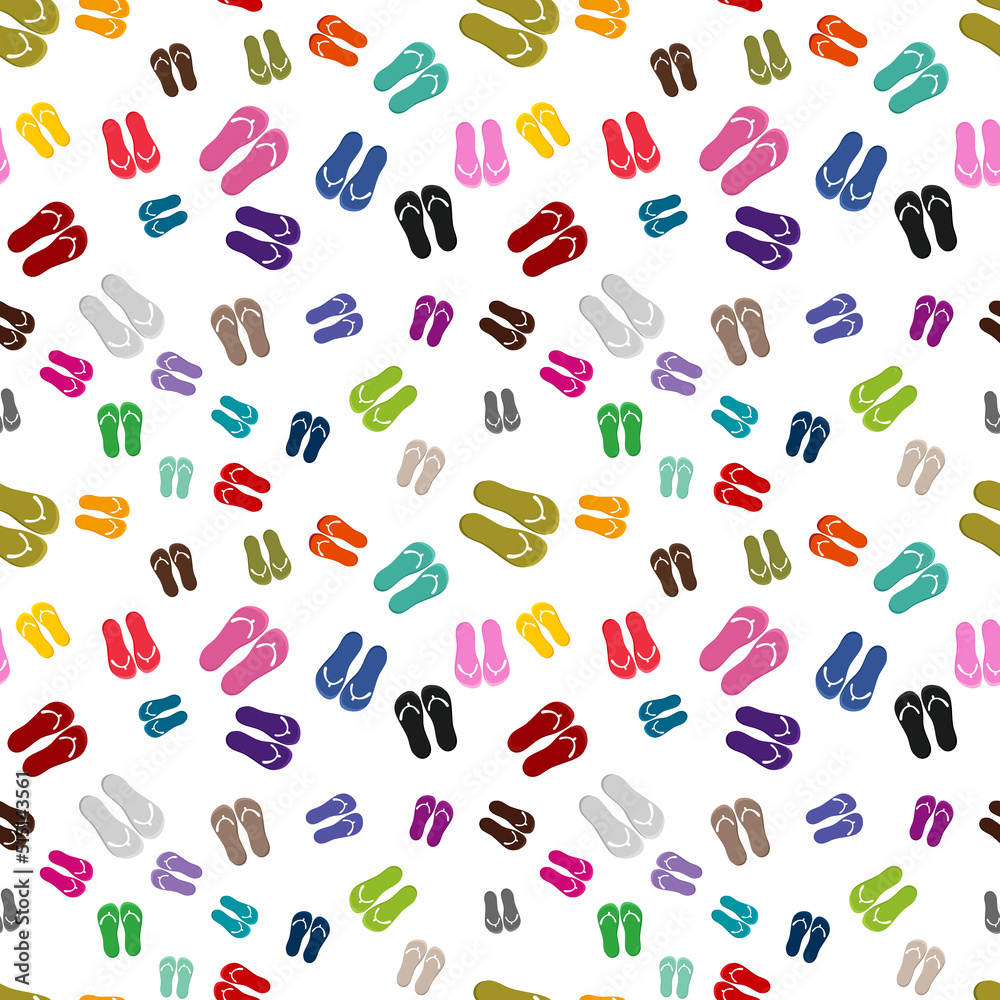 Seamless background pattern with colorful flip flops Seamless background pattern with colorful flip flops