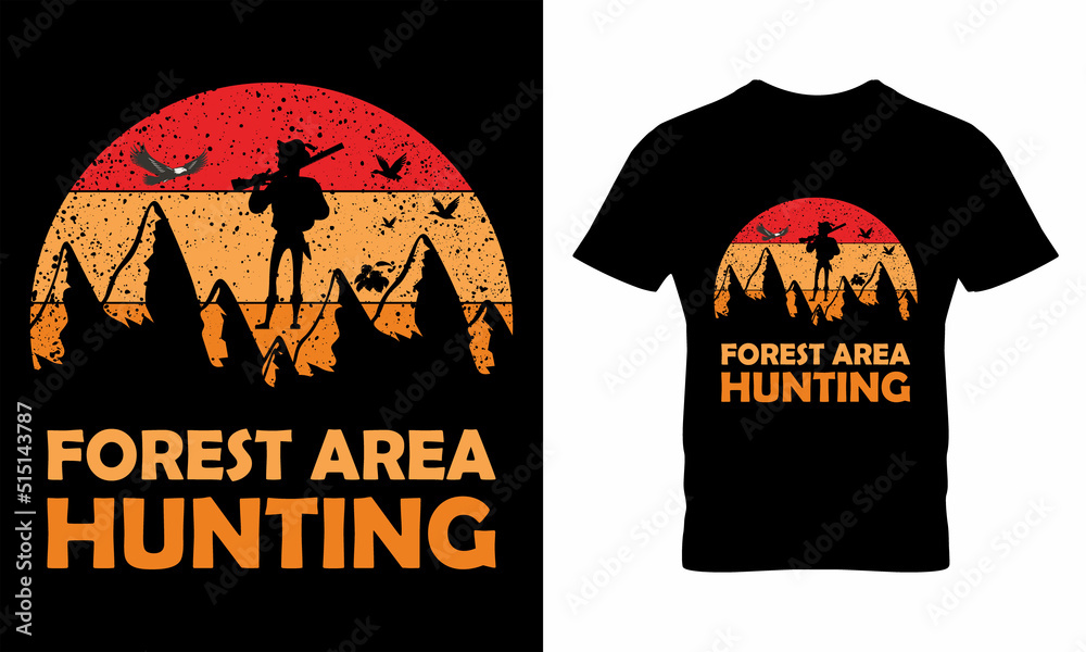 Forest Area Hunting T-Shirt Design