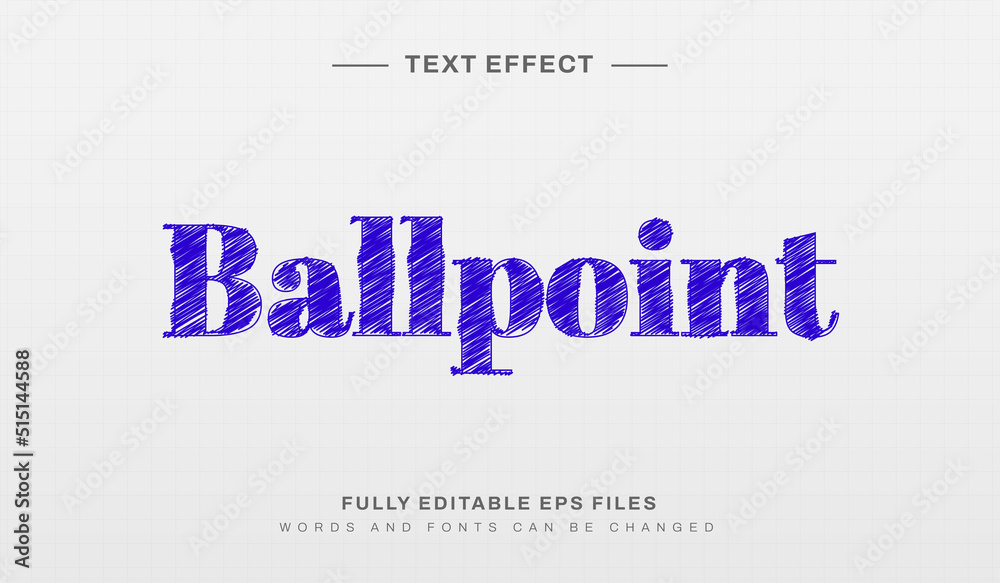 Editable text effect ballpoint style Editable text effect ballpoint style