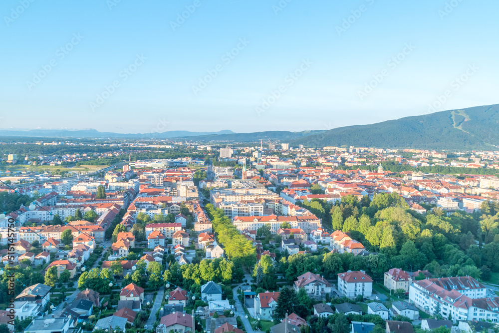 Early morning view on Maribor city center in Slovenia. Maribor is second-largest city in Slovenia.