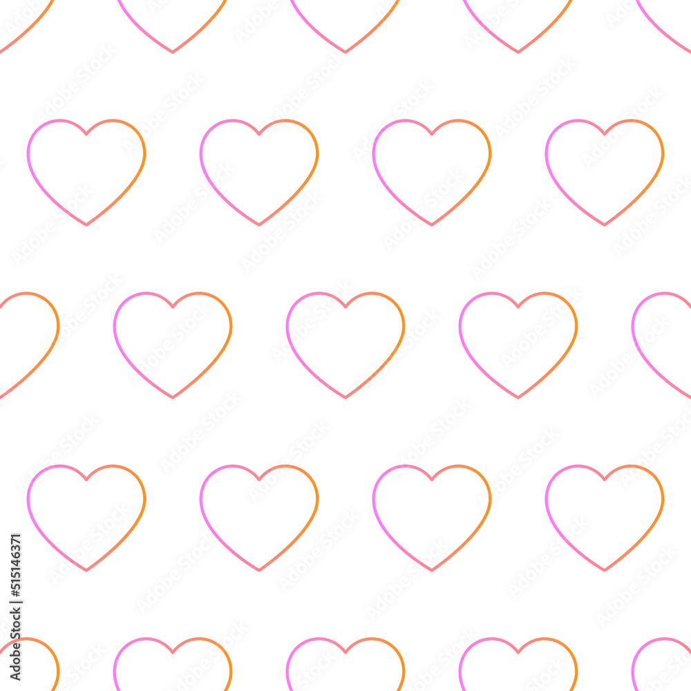 Abstract vector hearts seamless pattern. Geometric shape figure. Ornament decoration.