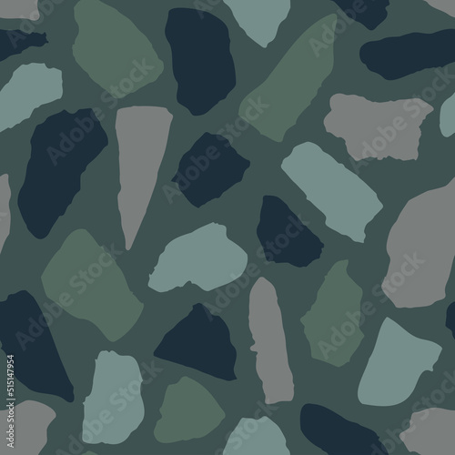 Vector Terrazzo seamless pattern. Abstract Italian flooring stone, concrete d...