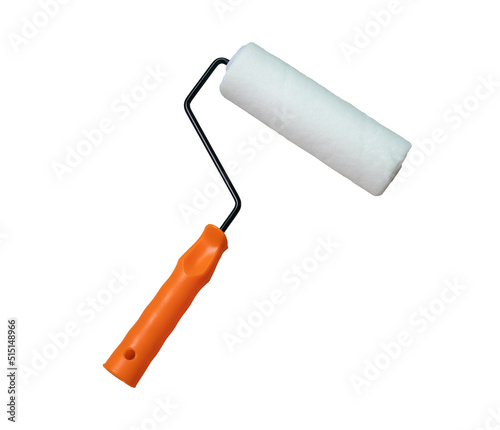 Fototapeta Naklejka Na Ścianę i Meble -  white paint roller isolated on white background