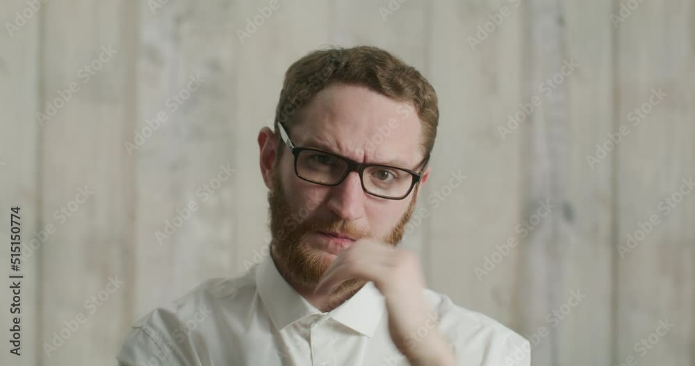 serious emotional attractive man.
