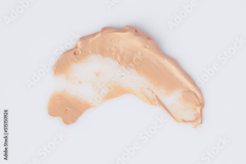 Make-up foundation bb-cream smudge powder creamy white isolated background
