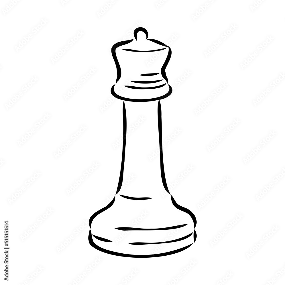 Hand-drawn sketch set of Chess pieces on a white background. Chess. Check mate. King, Queen, Bishop, Knight, Rook, Pawn. Vector icons. Hand-drawn sketch set of Chess pieces on a white background. Chess. Check mate. King, Queen, Bishop, Knight, Rook, Pawn. Vector icons.