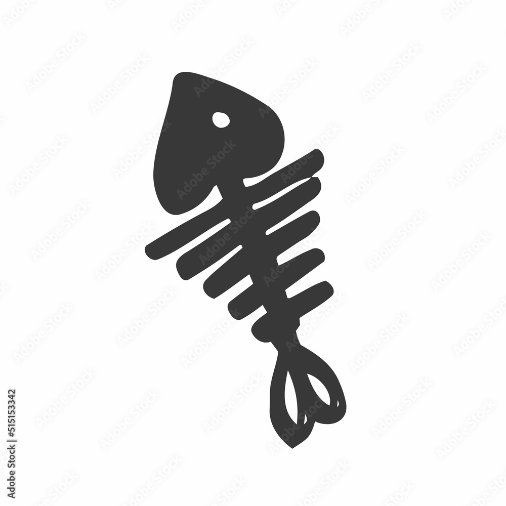 Skeleton From The Fish Vector Of A Fish Skeleton Hand Drawn Doodle skeleton-from-the-fish-vector-of-a-fish-skeleton-hand-drawn-doodle
