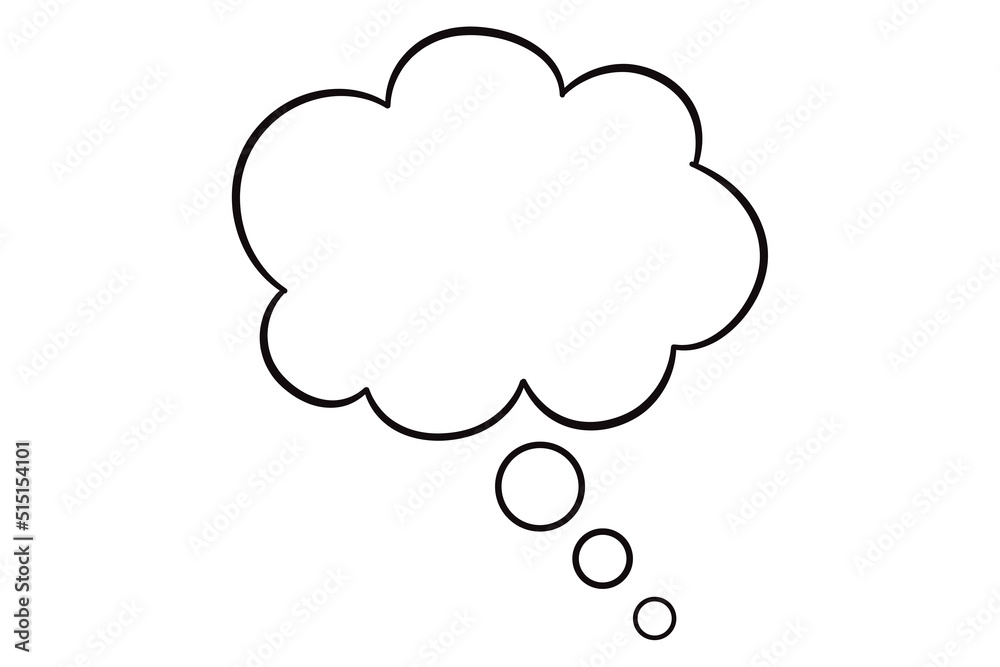 Think bubble isolated on grey background. Trendy think bubble in flat style. Modern template for social network and label. Creative thought balloon. Cloud line art, vector illustration Think bubble isolated on grey background. Trendy think bubble in flat style. Modern template for social network and label. Creative thought balloon. Cloud line art, vector illustration