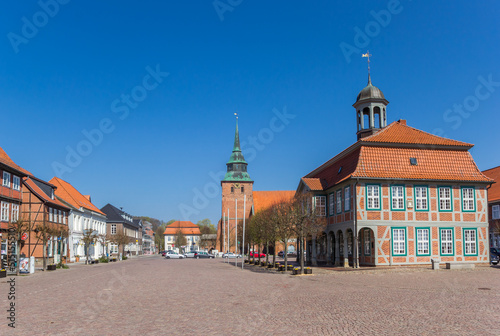 Historic town hall on the market square of Boizenburg, Germany