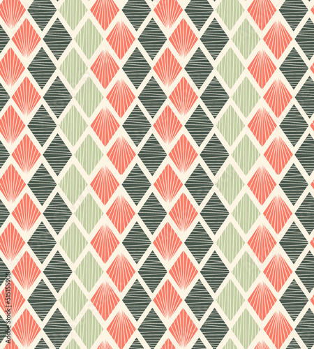 Seamless geometric pattern with rhombs. Decorative abstract background in pastel colors