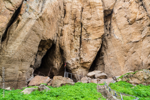 Areni, Vayots Dzor Province of Armenia - April 2022: Entrance to the Areni-1 Cave, a 6100-year-old Winery Discovered in this Cave, the Village of Areni, Archaeological site