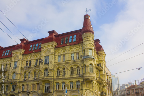 Historical bulding at Pushkinskaya Street in Kyiv, Ukraine