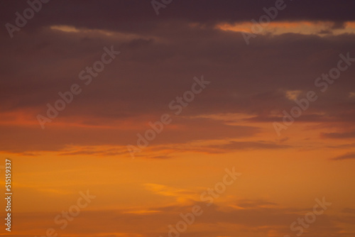 Fiery orange sunset sky. Beautiful sky. © Emils