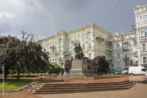 Monument to the composer Lysenko near Opera and Ballet Theater on Vladimirskaya Street in Kyiv