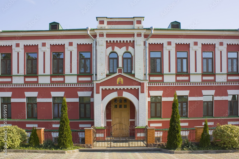 Cell building in St. Panteleimon Monastery in Kyiv, Ukraine