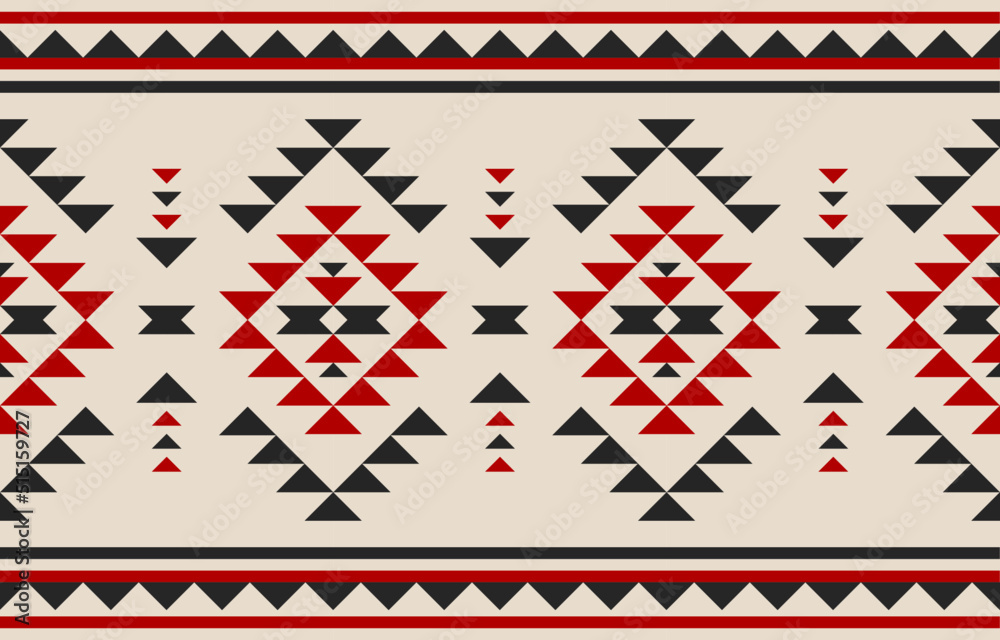 Geometric ethnic seamless pattern in tribal. Beautiful carpet ethnic art. American, Mexican style. Design for background, wallpaper, illustration, fabric, clothing, carpet, textile, batik, embroidery.