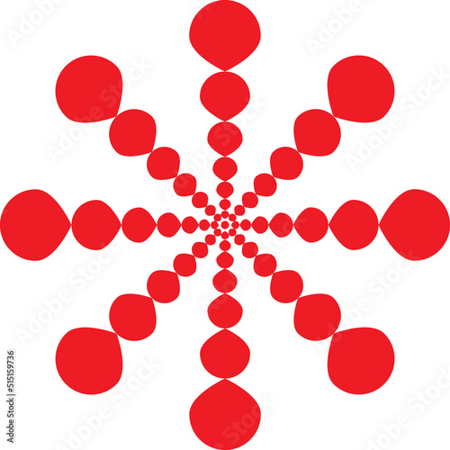 Red color mandala.Decorative ornament. Alpona design. Template for congratulations.