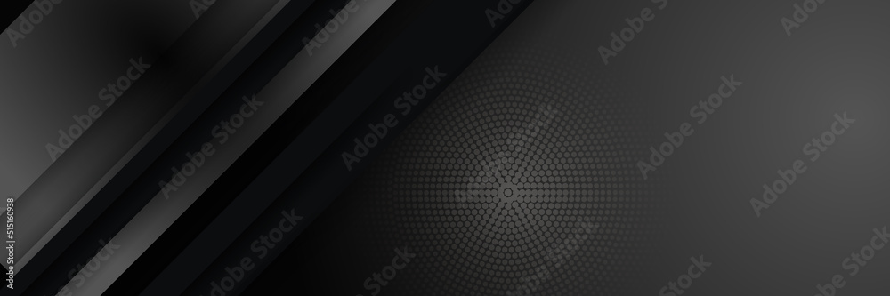 Obraz premium Abstract black banner. Designed for background, wallpaper, poster, brochure, card, web, presentation, social media, ads. Vector illustration design template.