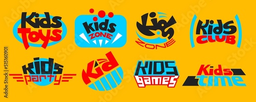 Set of vector icons on a children theme for playgrounds, play areas and party and leisure zone