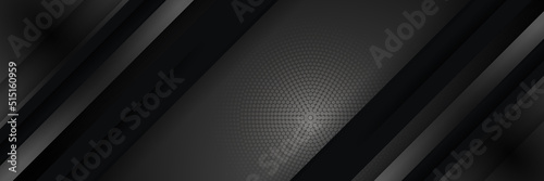 Abstract black banner. Designed for background, wallpaper, poster, brochure, card, web, presentation, social media, ads. Vector illustration design template.