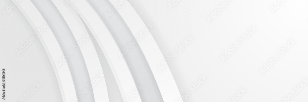 Obraz premium Abstract white banner. Designed for background, wallpaper, poster, brochure, card, web, presentation, social media, ads. Vector illustration design template.