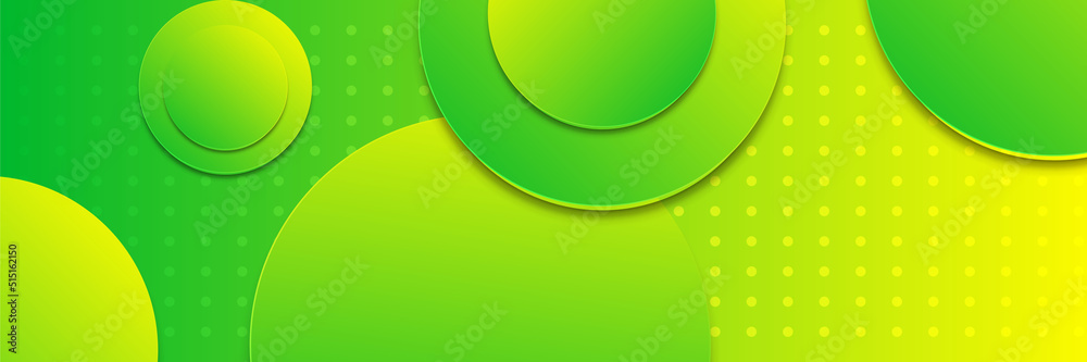 Abstract green and yellow banner. Designed for background, wallpaper, poster, brochure, card, web, presentation, social media, ads. Vector illustration design template.