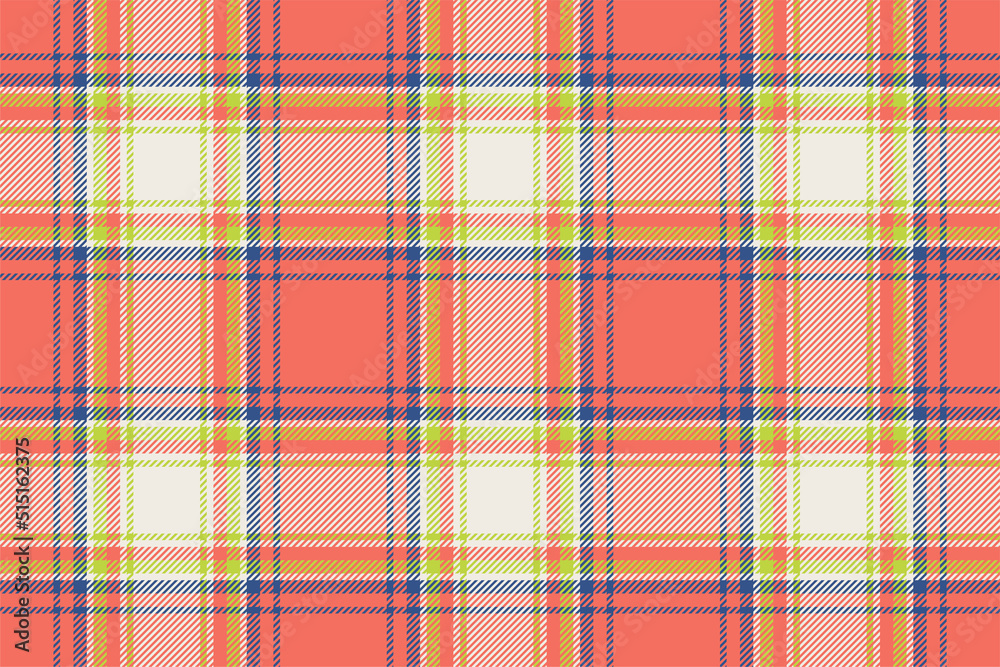Plaid background, check seamless pattern in red. Vector fabric texture for textile print, wrapping paper, gift card or wallpaper.