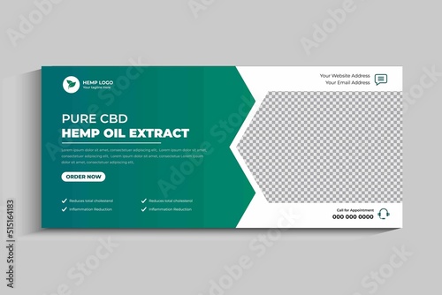 Hemp product cbd oil social media post cover and web banner design