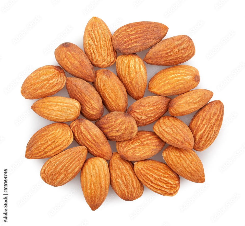 almond path isolated on white almond path isolated on white